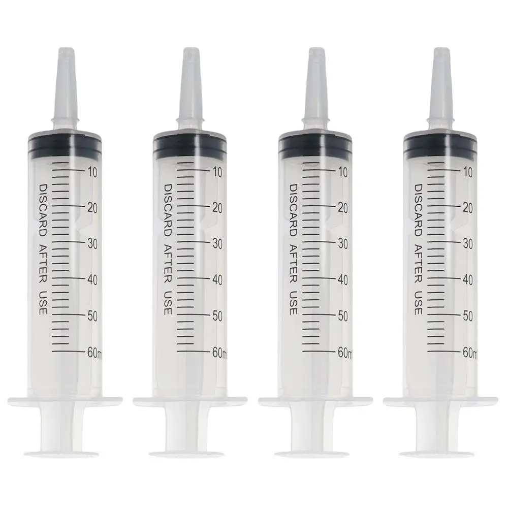 4 Pack 20ml 60ml Large Capacity Syringe Plastic Syringe Measuring Tool Pet Medicine Feeder