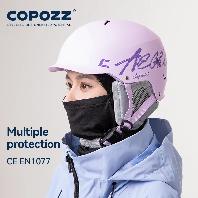 COPOZZ 23200 Certificated Ski Helmet Husband Integrally-Molded Snowboard Helmet with Magnetic Bukcle Motorcycle Snow Men Women Adult