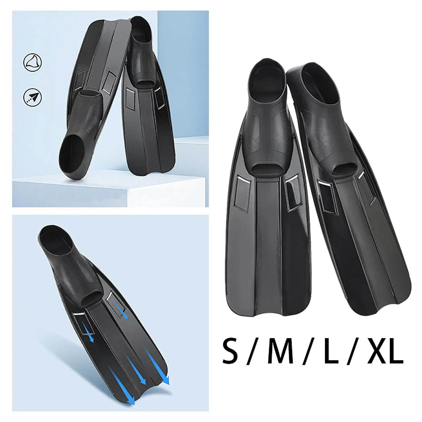 Scuba Diving Fins Comfortable Diving Equipment Supplies Portable Snorkeling Fins for Underwater Swimming Water Sports Summer