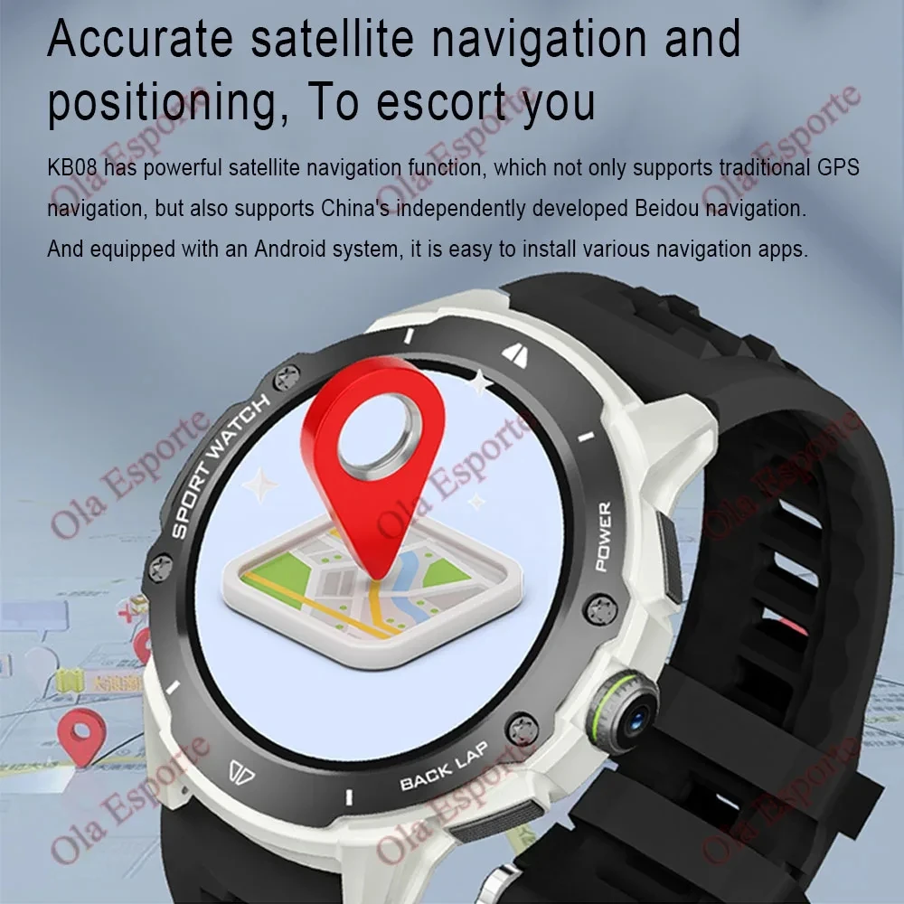 남녀공용 AMOLED 스마트워치 SIM 카드, GPS 와이파이 NFC 다운로드 앱, 듀얼 카메라, 비디오 통화, 심박수 모니터링, 구글 플레이, 4G, 신제품