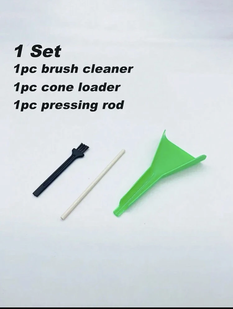 סט כלי עבודה למטען קונוסים מוקפדים כולל מטען קונוסים, מברשת ניקוי ומקל דחיסה לטבק