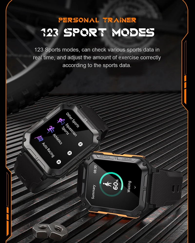 SACOSDING Ʈ ġ ǰ Smartwatch IP68   ȭ Smartwatch 123 +   1.83 ġ HD ȭ