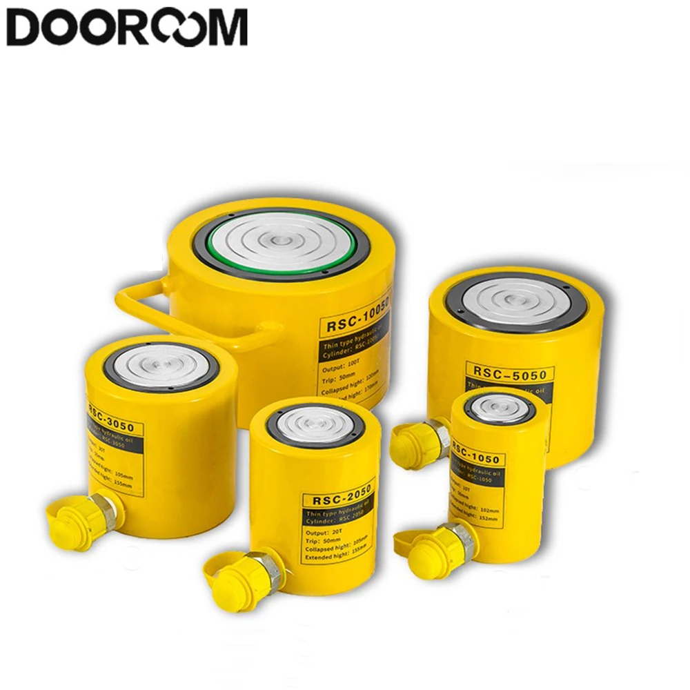 DOOROOM 10/20/30/50T Short Type Hydraulic Cylinder Hydraulic Jack RSC-Stroke 50mm Need To Be Used with Hydraulic Pumps Macaco smc type air cylinder cqmb cdqmb bore 25mm compact rod guide pneumatic cylinder components stroke 5 10 15 20 25 30 35 40 45 50m