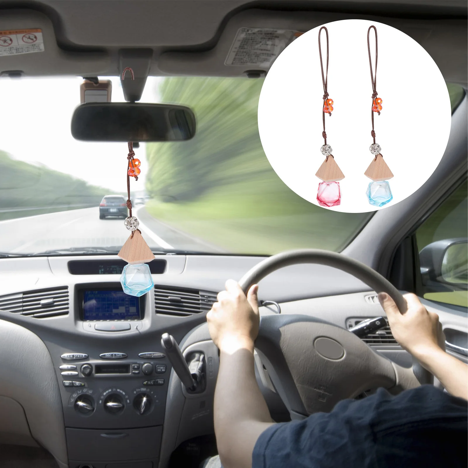 

2pcs Car Interior Perfume Bottles Unique Car Hanging Perfume Diffuser Bottles