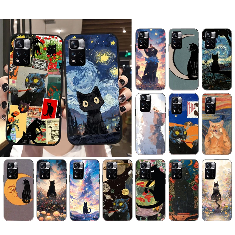 Custodia Per Telefono Art Cat Per Xiaomi Redmi Note 13 12 Pro 11S 11 10 Pro 10S Note 12R 12S 12 Pro Redmi 10 12