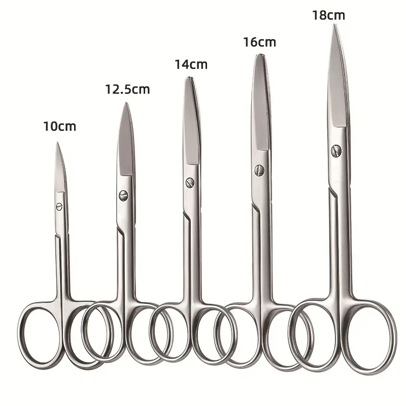 Upgraded Medical Surgical Scissors Steel Small Nail Tools Eyebrow Nose Hair Cut Manicure Makeup Professional Beauty Accessories nose hair scissors,eyebrow scissors,stainless steel scissors,manicure scissors,facial hair scissors,surgical scissors,hair scissors,beauty scissors,ophthalmic scissors