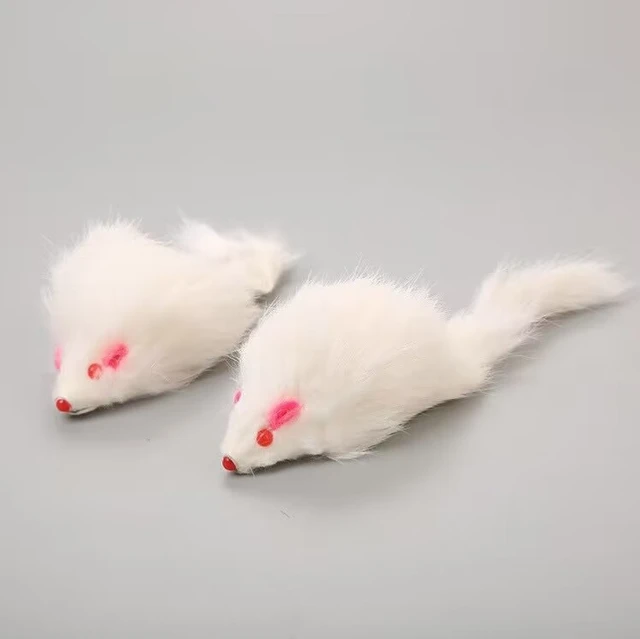 False Mouse Cat Pet Toys 18 cm Cat Long-haired Tail Mice Mouse Toys Soft Rabbit Fur Furry Plush Cat Toy For Pet Cats Dogs 2