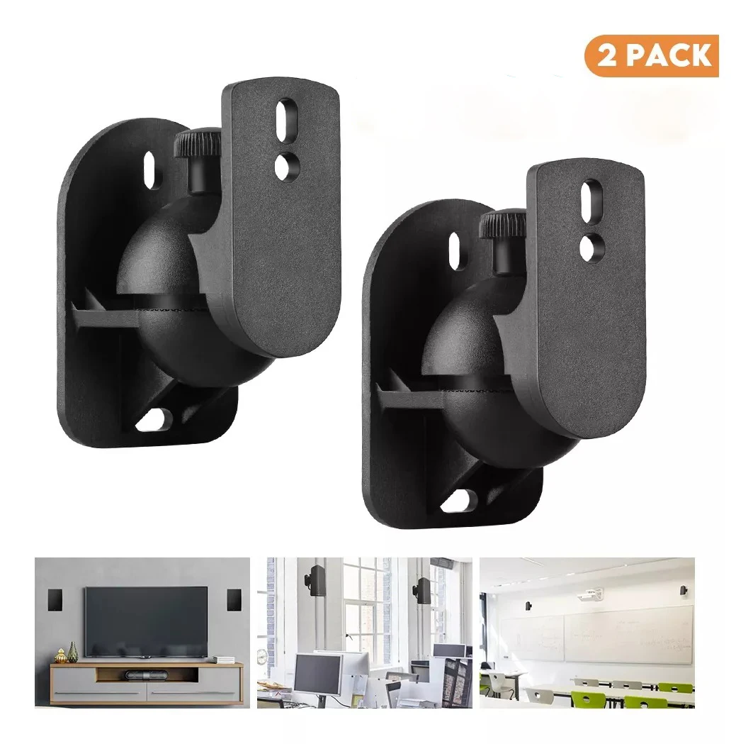 SpeakerMountWallBracketStandSurroundHolderBlackKeyholeTilt