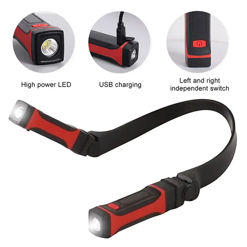 Description Picture 2 of item2 Modes Car Repair Lamp Reading Light Flexible Handsfree LED USB Charging Neck Reading Night Lights Portable Lamp