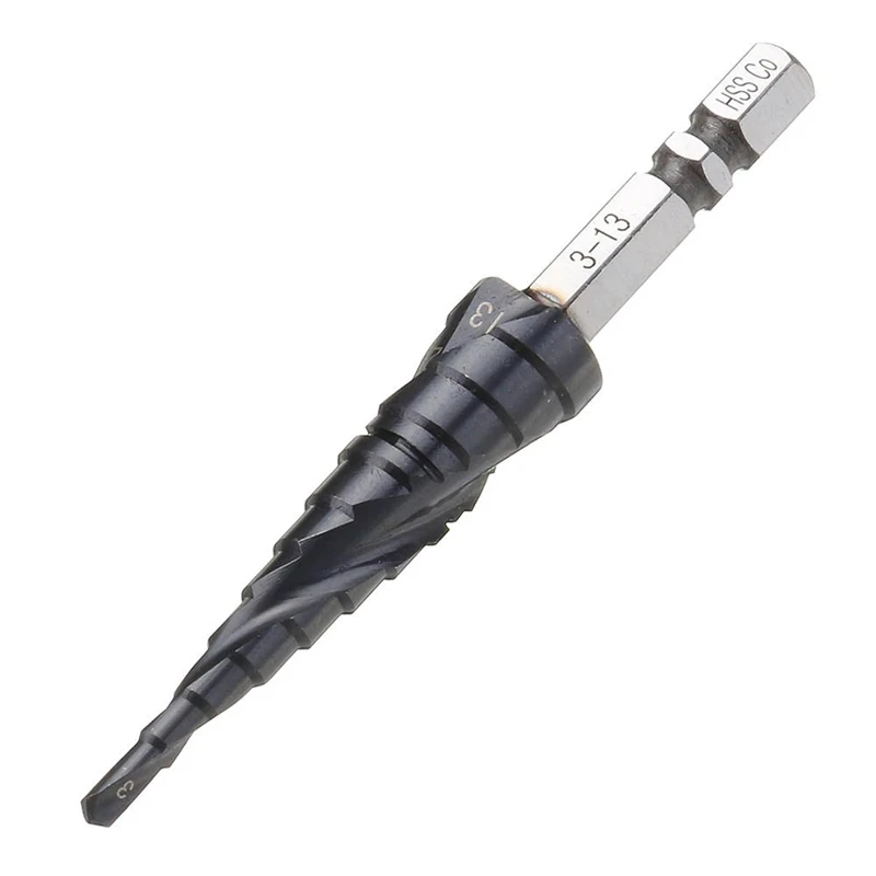 M35 Cobalt TiAIN Step Drill 3-13/6-25/6-35mm Industrial Grade HRC89 Spiral Groove Pagoda Drill Bit For Stainless Steel
