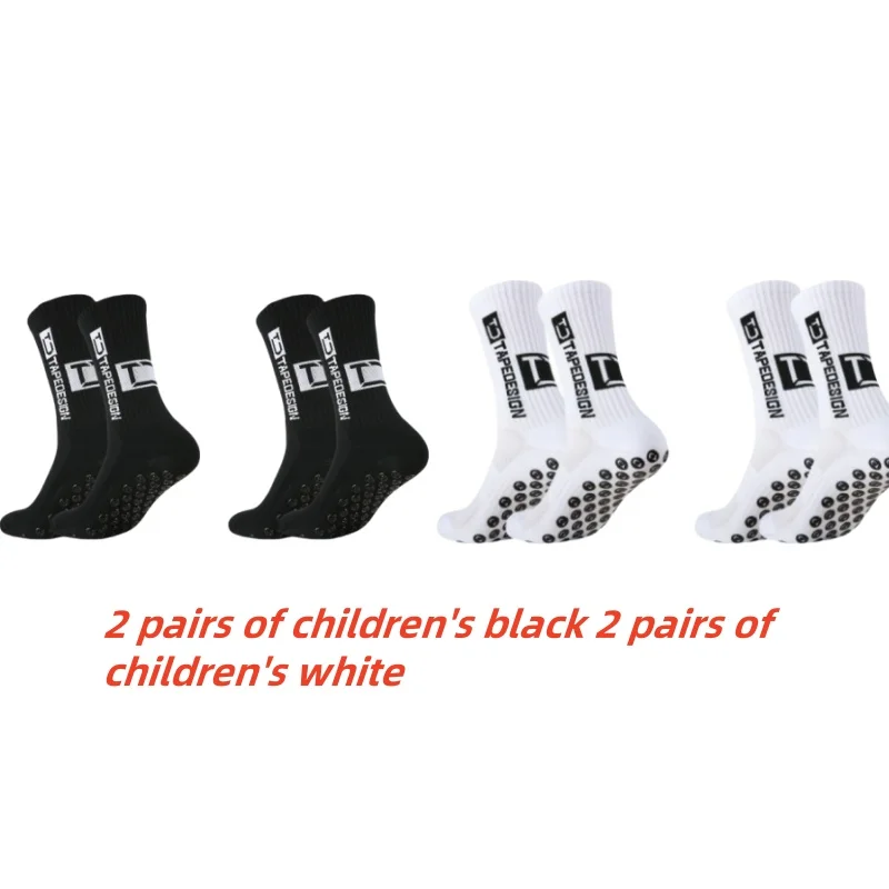 Children's Silicone Socks 2-4 pairs Anti Slip Sweat Absorbing For Football Basketball