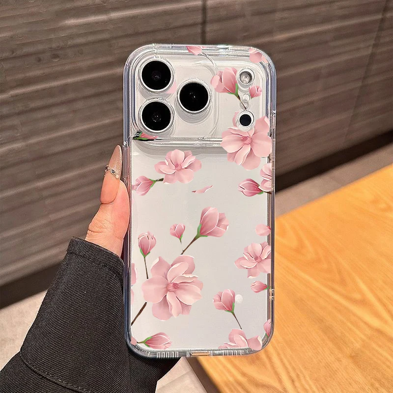 Clear Floral Soft Phone Case - Elegant Transparent Protective Cover
