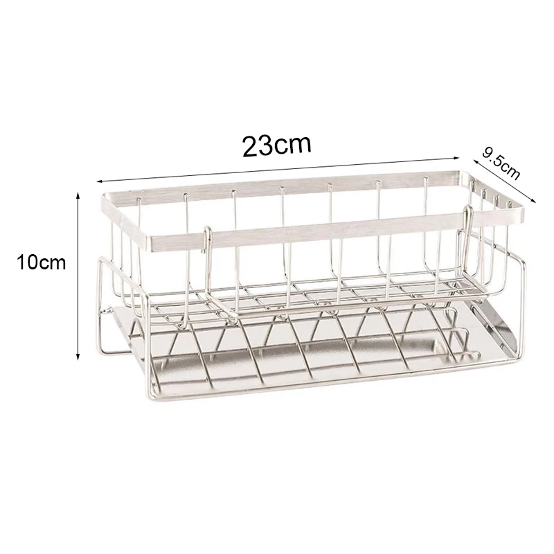 Sink Cleaning Tools Storage Rack Kitchen Multifunctional Stainless Steel Drain Rack for Sponge Cleanser Organizer Rag Hanger 6