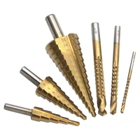 Perceuse à échelle à rainure droite, poignée triangulaire de 4-12/4-20/4-32mm, perceuse de scie 3/6/8, ensemble d'assemblage pour travailleurs de poinçonnage de trous de 6 pièces 2