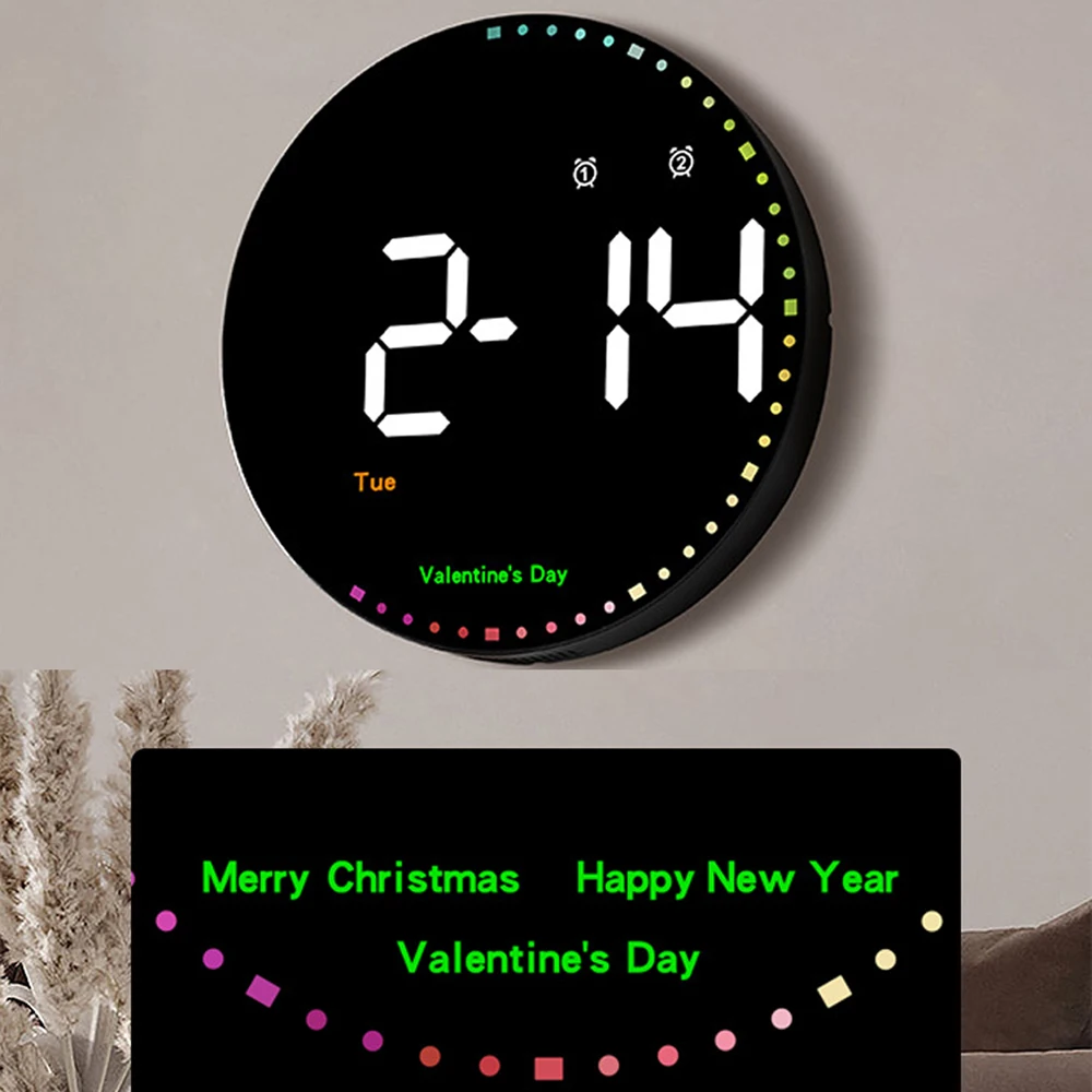 10-Inch Colorful LED Calendar Clock 5