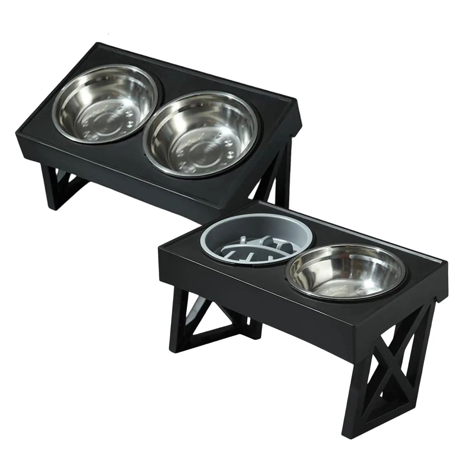 Raised Bowls Stainless Steel Bowl Adjustable Non Slip Dog Bowls Stand for Cats Puppy Small Medium Large Dogs