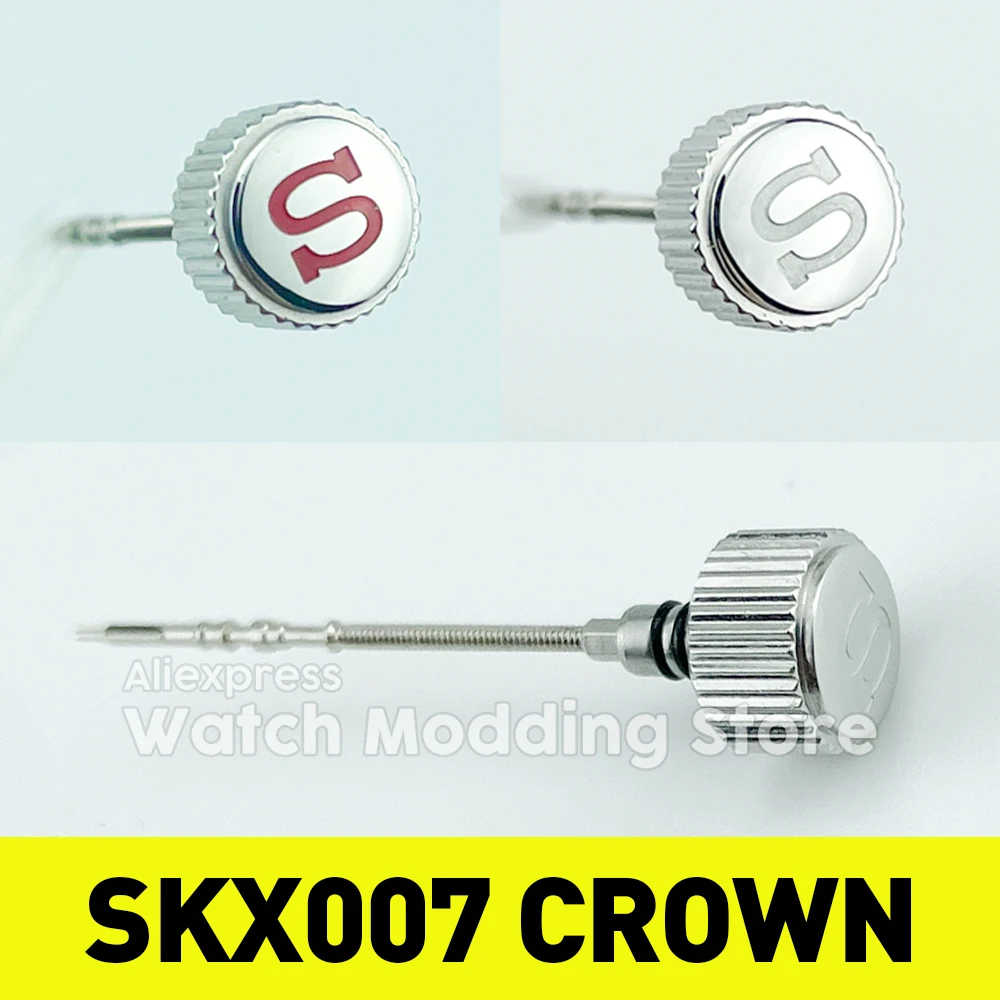 Enhanced Product Title: Premium Engraved 'S' Watch Crown with Dual Gaskets