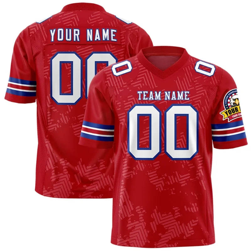 Graffiti Line Design Football Jersey for Men/Youths Name Number Football Jersey Mesh Breathable Rugby Jerseys