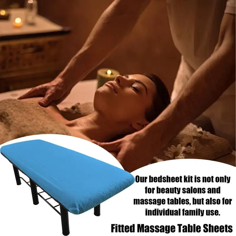 Massage Table Sheets Blue Oil-proof Non-woven Sheets 5X Massage Table Blanket Spa Sheets For Esthetician Bed Massage Bed Cover 3