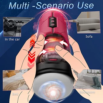 Automatic Masturbator Cup Thrusting Vibration Penis Stimulation Electric Blowjob Realistic Pocket Pussy Male Stroker Sex Toy