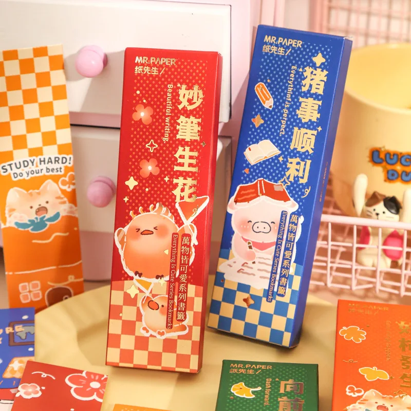 

30pcs Creative Cute Text Paper Bookmark Hand Account Basic Decorative Material Stationery Message Card Reading Learn Supplies