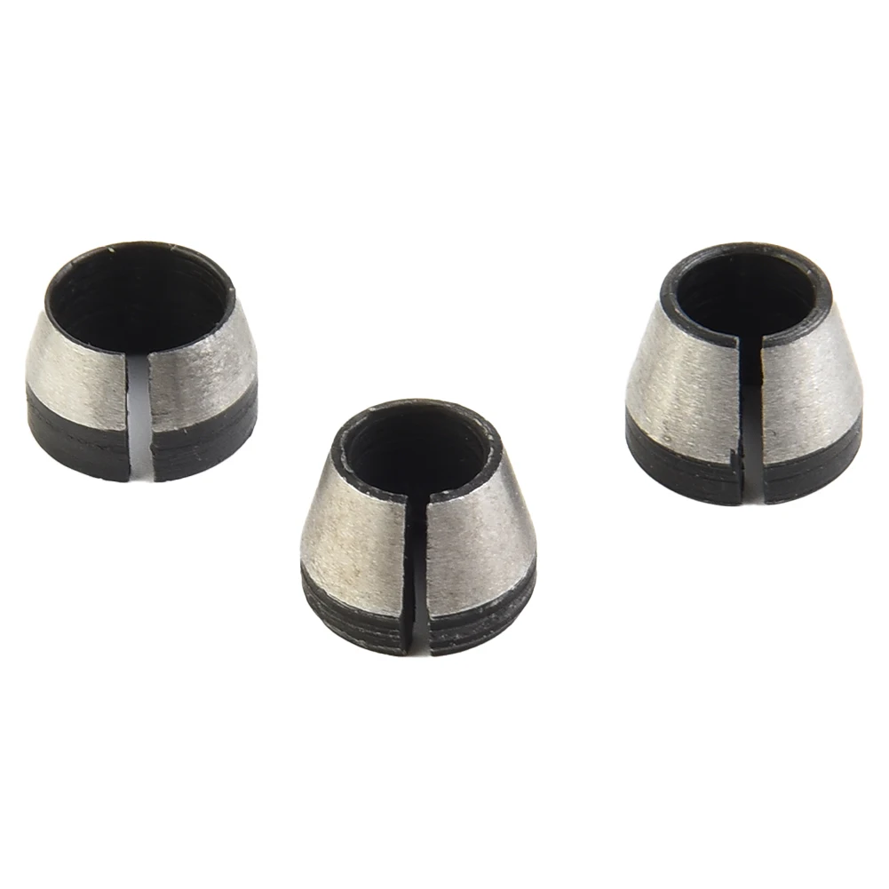 

3pcs Collet Chuck 6mm 6.35mm 8mm Split Bushing Converter Carbon Steel For Engraving Trimming Machine Electric Router Power Tools