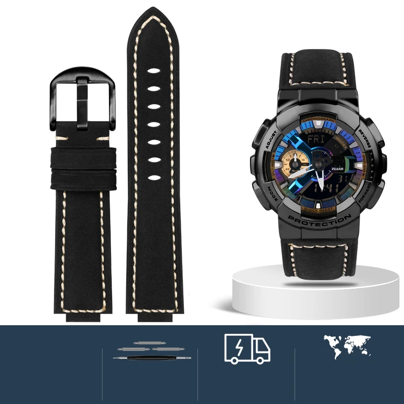 ヴィンテージモディファイド牛革時計バンド,つや消し牛革ブレスレット