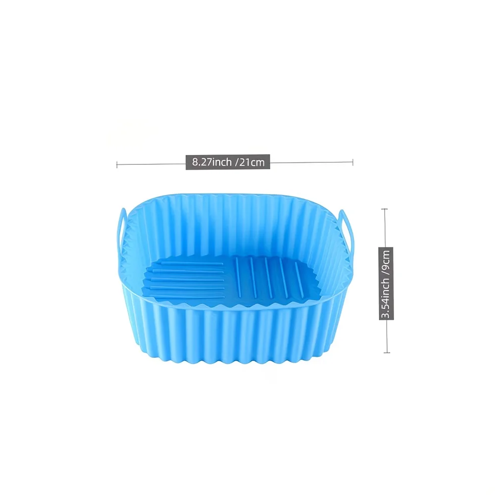Durable Silicone Air Fryer Liner - 8-Inch Square, Reusable and Easy to Clean