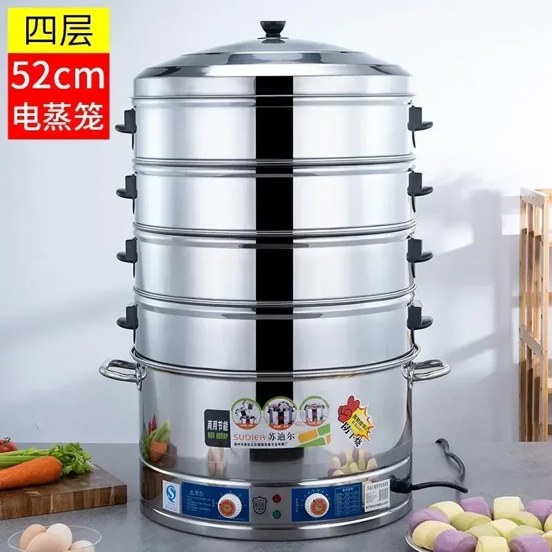 thumbnail image 1 of Vaporera eléctrica grande, gran capacidad, multifuncional, para uso doméstico, máquina vaporera súper eléctrica de seis capas, calentador de alimentos comercial, 1 of 5