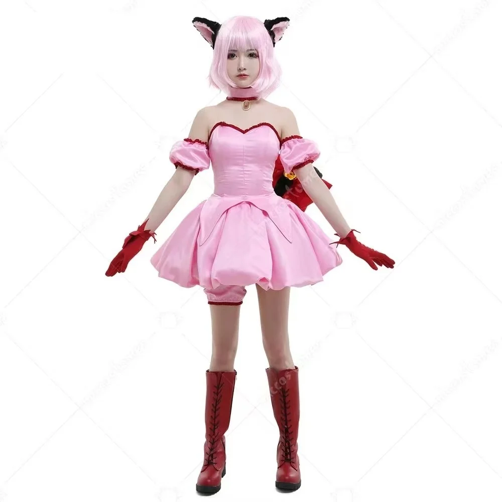 

Halloween Party Cat Uniform Props Anime Tokyo Mew Momomiya Ichigo Role Playing Costume Pink Dress Gloves Ear Tail Girl