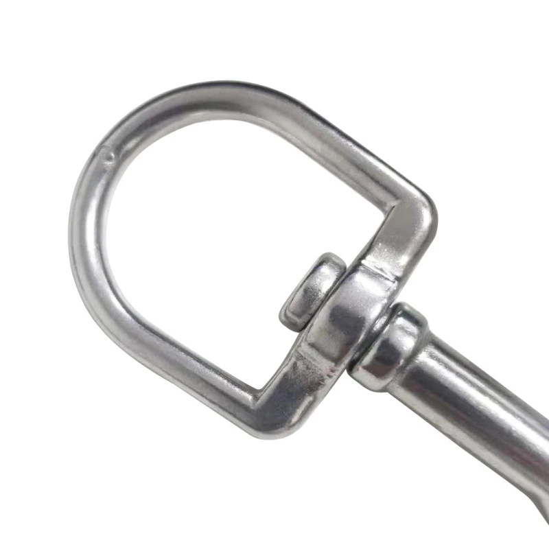 Swivel-Eye Bolt Snap Hook Marine Grade 316 Stainless Steel Rotate Oval Ring  Spring Loaded 65mm