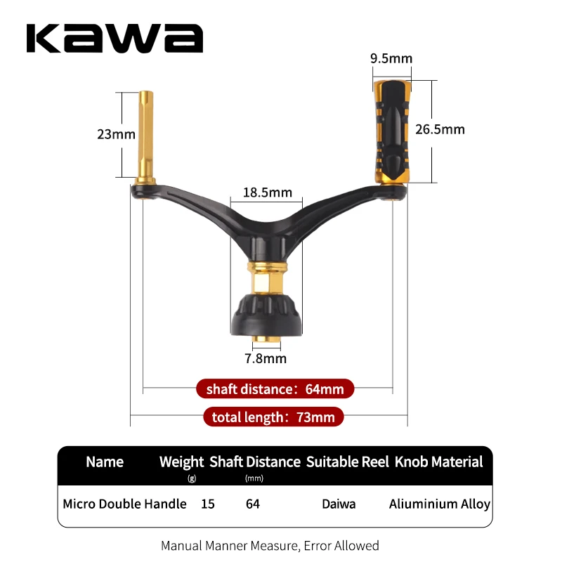 Kawa 1pc Fishing Handle Micro Reel Accessory Aluminum Alloy Materail Knob Suit D And S Spinning Reel Rocker Accessory Handle DIY