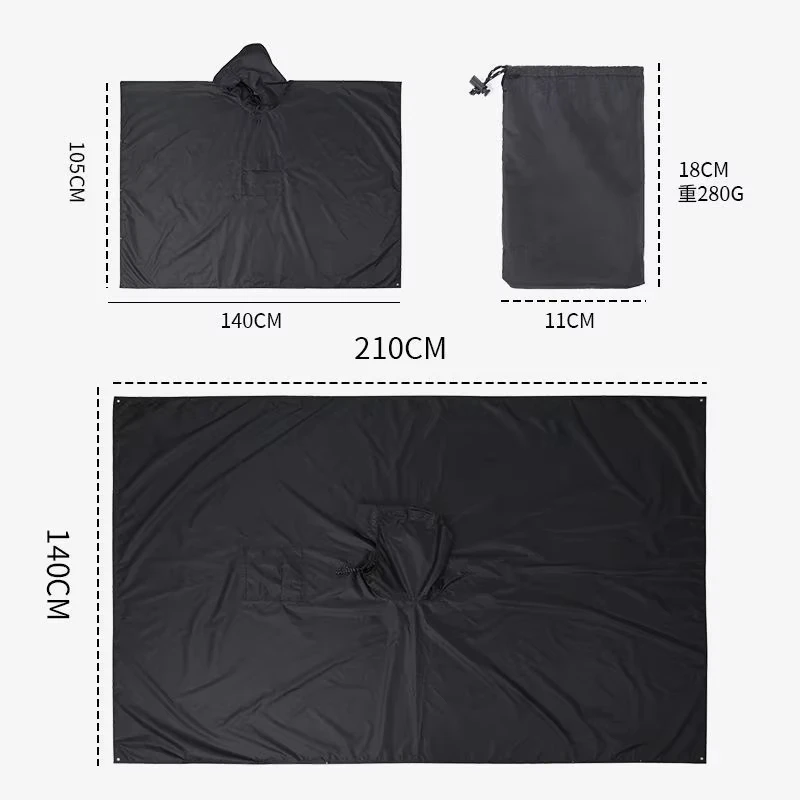 Three in one multifunctional cloak raincoat for cycling outdoor hiking fishing waterproof breathable adult