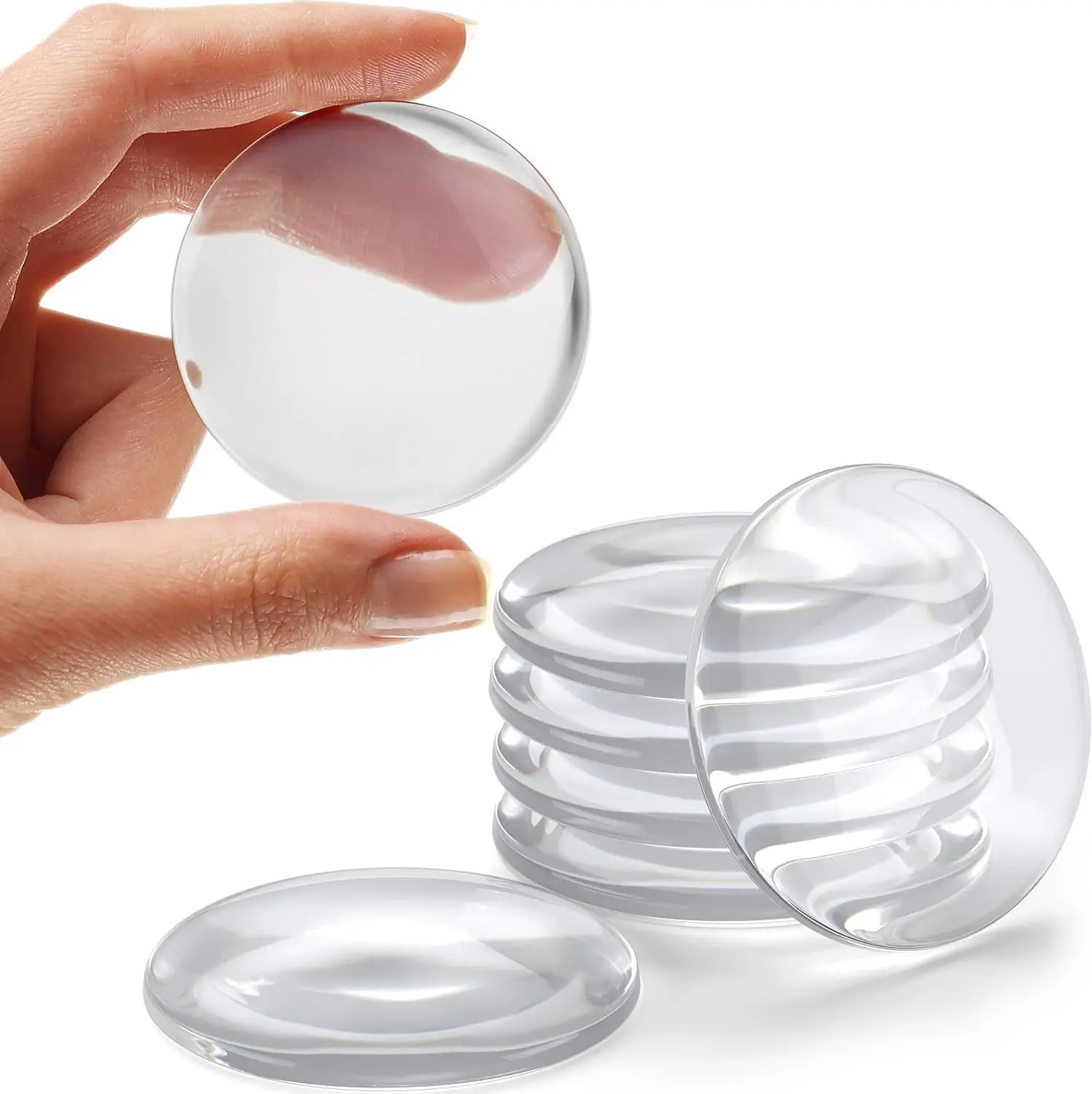 12 6pcs Door Knob Wall Shield Transparent Round Soft Rubber Door Stopper Mute Stickers Wall Protector