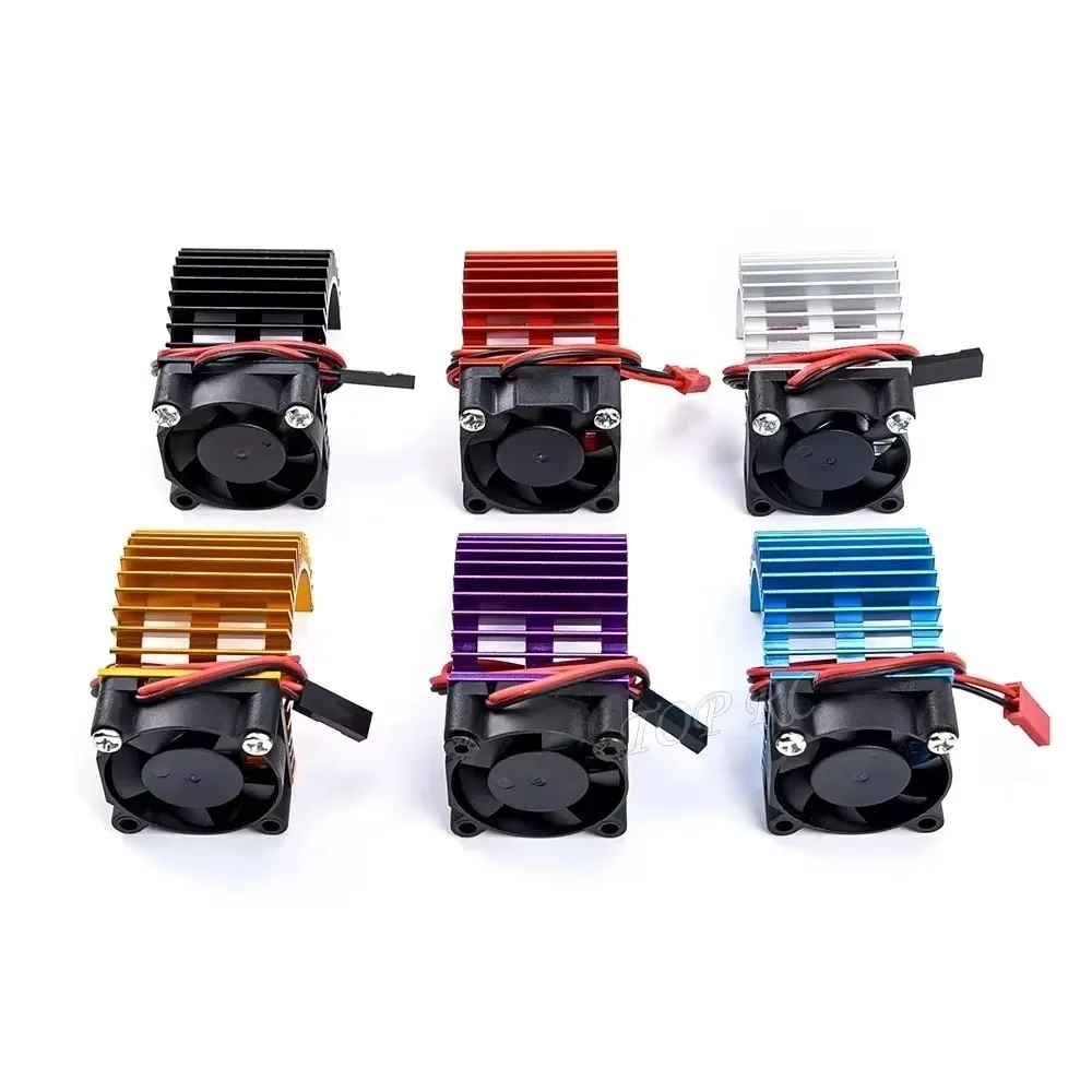 Dissipateur thermique pour moteur 380/540, ventilateur 5V monté, finition bleue et rouge, pour RC 1/10