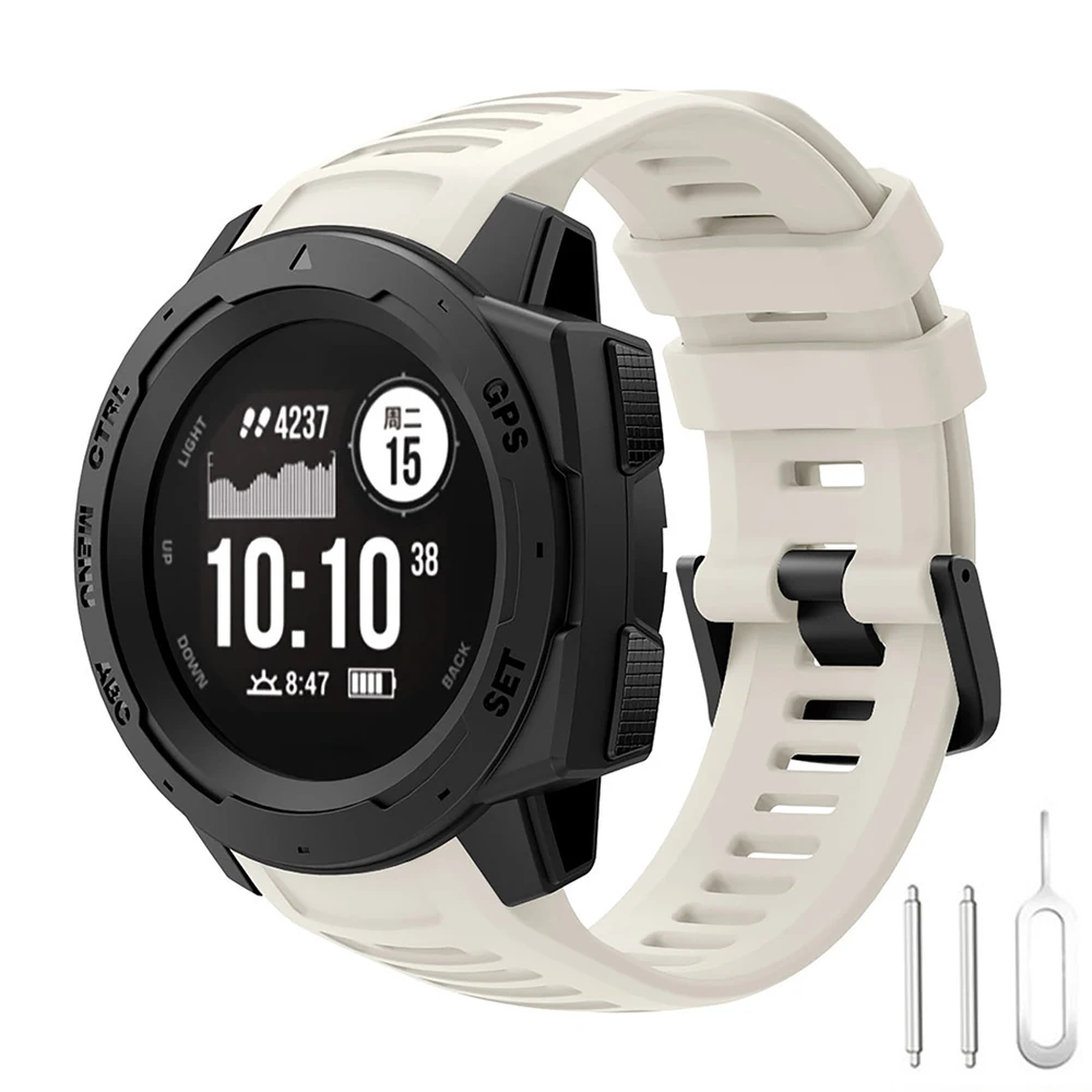 Silicone Sport Strap Replacement Band for Garmin Instinct Series Smartwatch