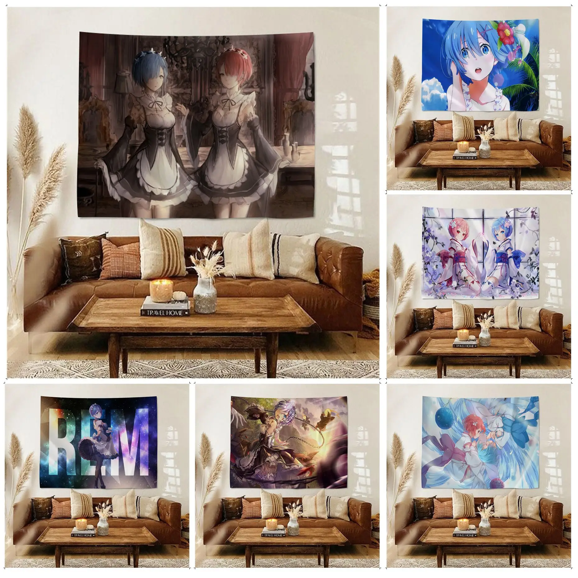 

Re ZERO Starting Life In Another World Tapestry Cartoon Tapestry Art Science Fiction Room Home Decor Wall Hanging Sheets