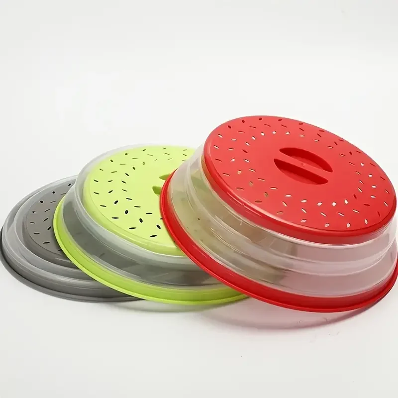1pc Collapsible Microwave Lid For Reheating Food, Meal Prep Gadget, No Mess Folding Bowl Cover, Kitchen Tool