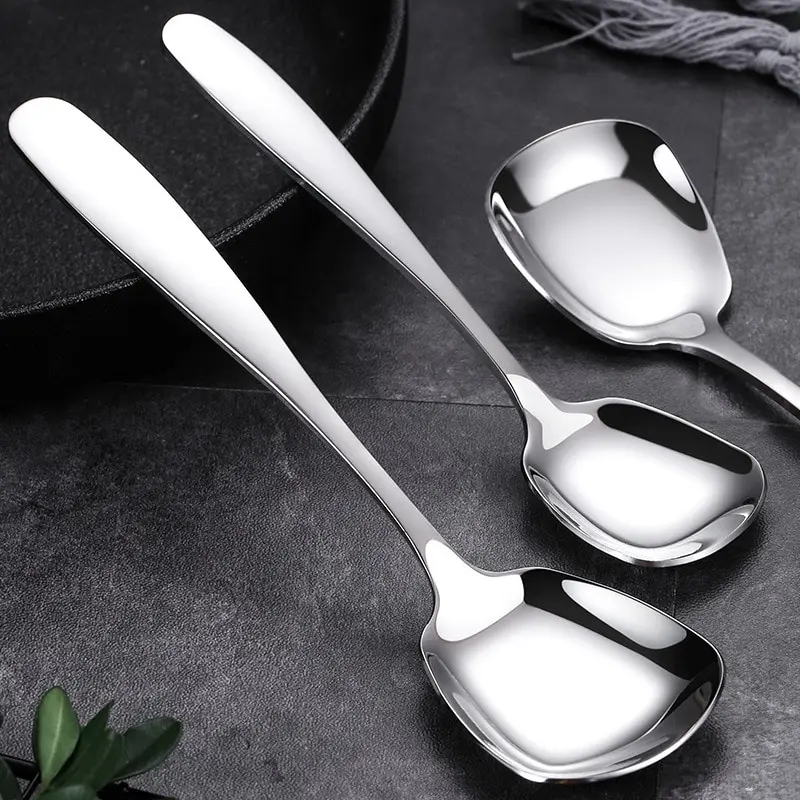 5pcs 304 Stainless Steel Spoon Soup Coffee Dessert Kitchen Utensils