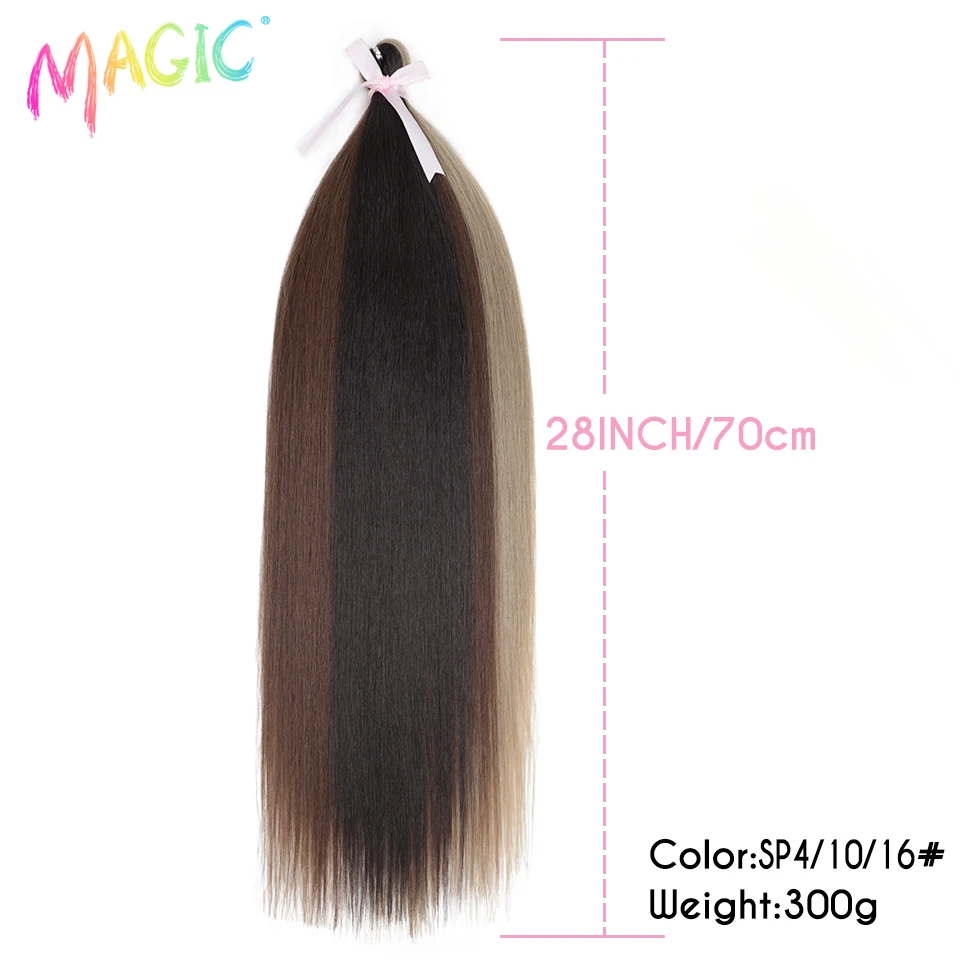 Magic Ariel Glattes Pferdehaar Synthetisches Haar 28 Zoll Haarbündel Häkelzöpfe Haarflechtung Ombre Häkelhaarverlängerungen – Detail 13