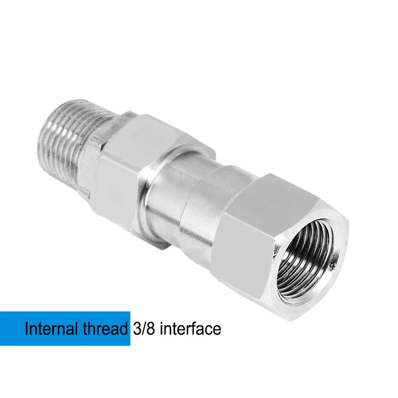 SS High Pressure Washer Swivel Joint 3/8 Inch Pressure Washer Hose Fittings 4500 PSI 360 Degree Rotation Connector Car Washing 3