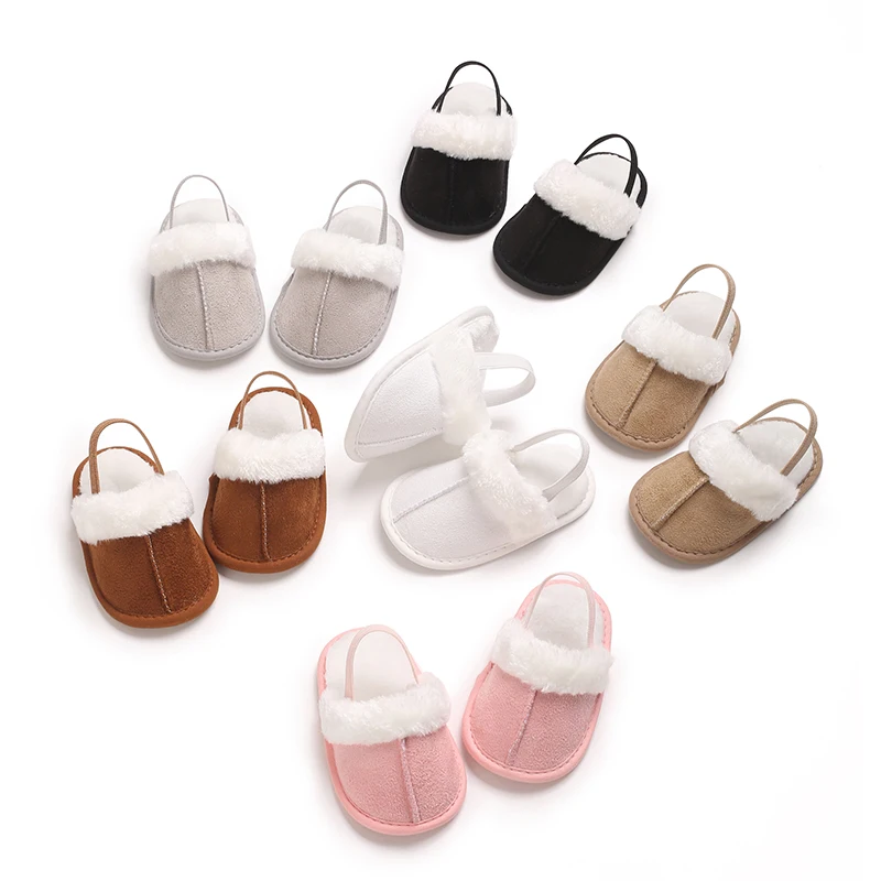 

New children's Woolen Cotton Slippers For Babies Aged 0-18 Months With Soft Soles And Warm Baby Casual Shoes