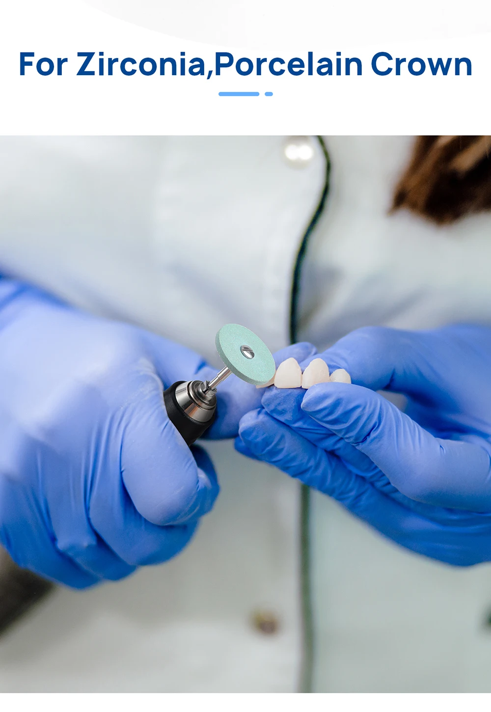 AZDENT Dental Lab Ceramic Bonded Grinder für Zirkonoxid-Innenkronen, Porzellan, HP 2,35 mm, Finishing-Polierer – Detail 6