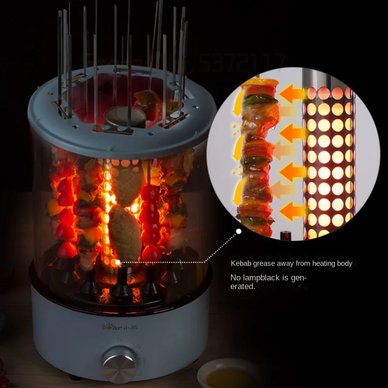 Rotating and detachable oven vertical skewers household easy to clean electric barbecue machine