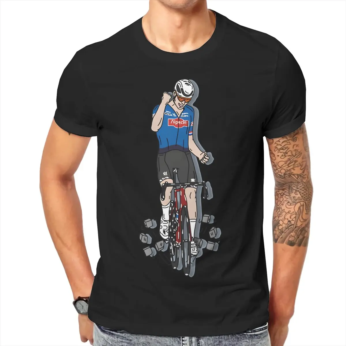 

Футболка мужская Винтажная с круглым вырезом, тенниска ван дер поел Матье Чемпион Париж робайкс