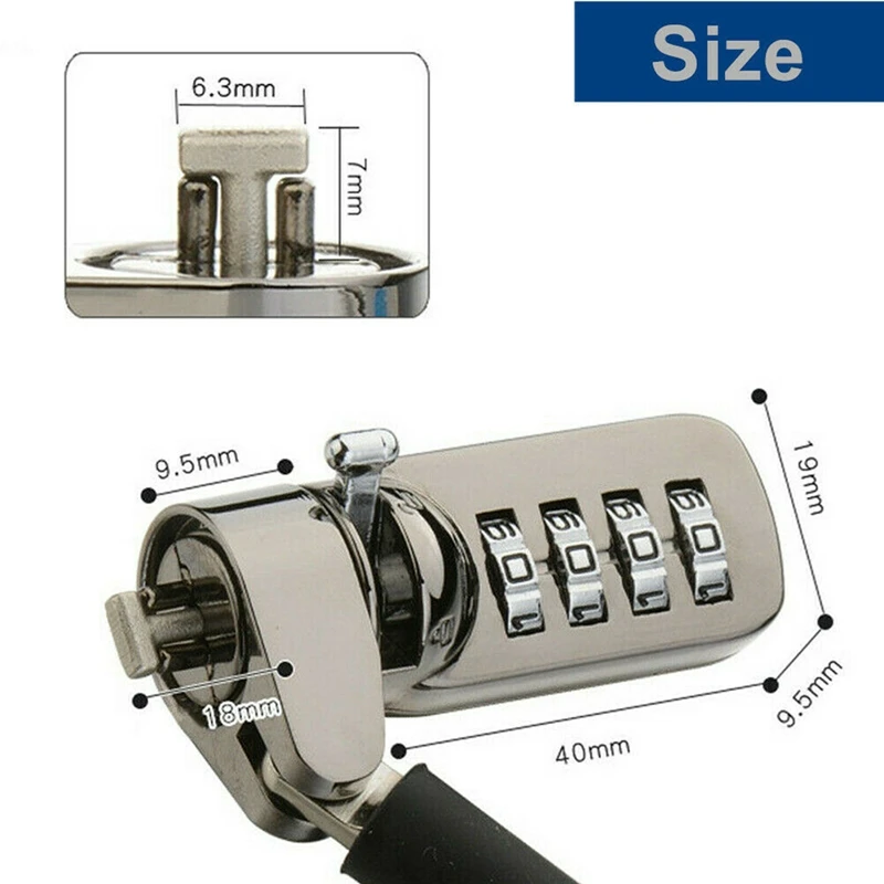 N15R-10X Security Anti-Theft Combination Laptop Notebook Cable Lock 4 Digit Password Lock