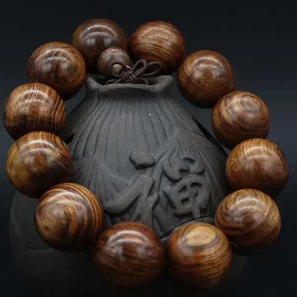 

Authentic Black Pear Wood Bracelet Tiger Leather Beads Bracelet Sandalwood Material Gifts Men's And Women's High-grade Jewelry