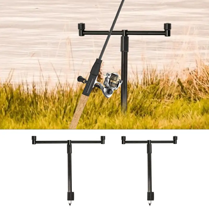 Fishing Pole Ground Stake Gallery Fishing Rod Holder Zinc Alloy Adjustable Pole Holder For Ground 2-Head Crossbar Design