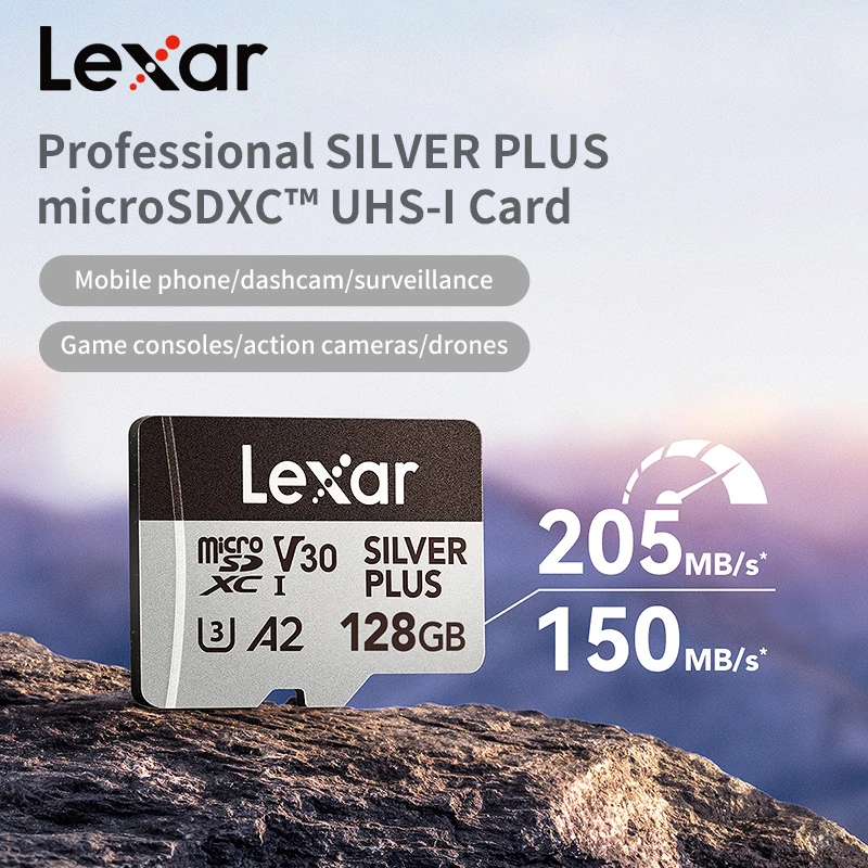 Lexar SILVER PLUS microSDXC UHS-I Card V30 A2 Micro SD Card 64G