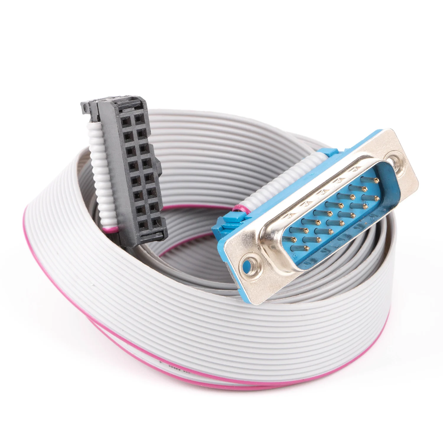 DB15 to 2.54mm pitch FC-16 PIN JTAG ISP DOWNLOAD CABLE Gray Flat Ribbon Data Cable FOR DC3 IDC BOX HEADER